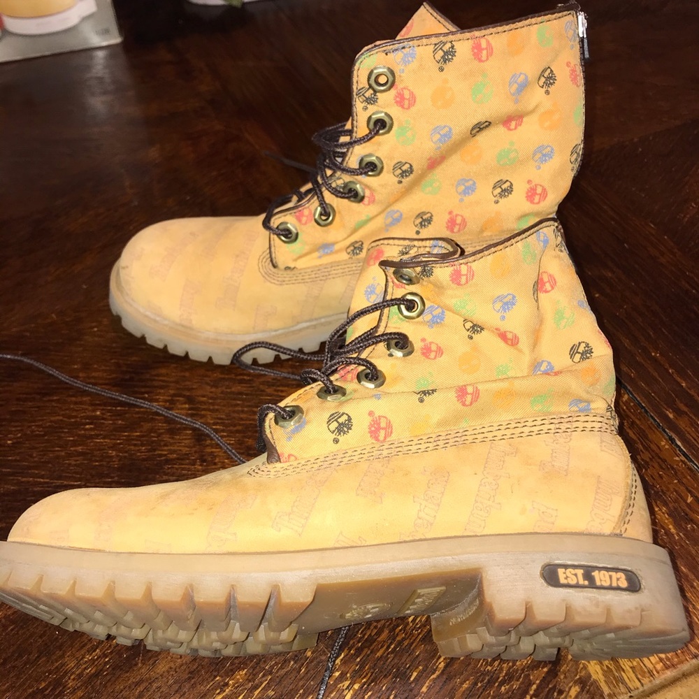New Timberland Nubuck Zipper Back Boots Size 4.5Y - Picture 4 of 5
